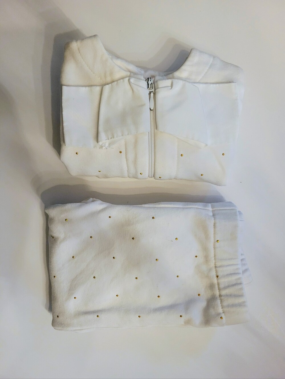 Kids Cozy White Matching Set with Gold Dot Accents